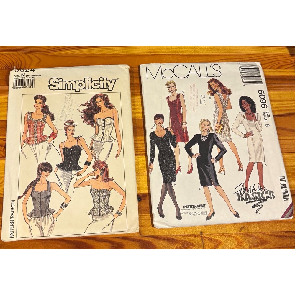 Vintage 1990s Sewing Patterns Lot - Simplicity 8624 & McCall's 5096